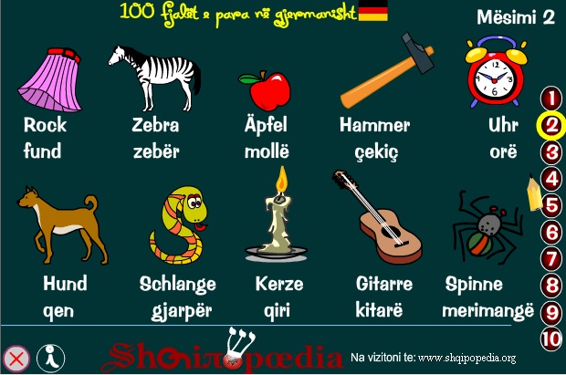 100 fjalet e para gjermanisht